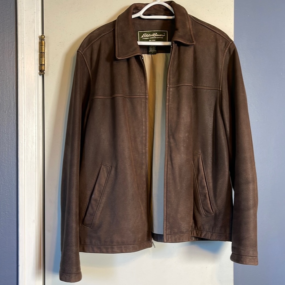 Eddie Bauer Men’s Brown Leather Jacket
